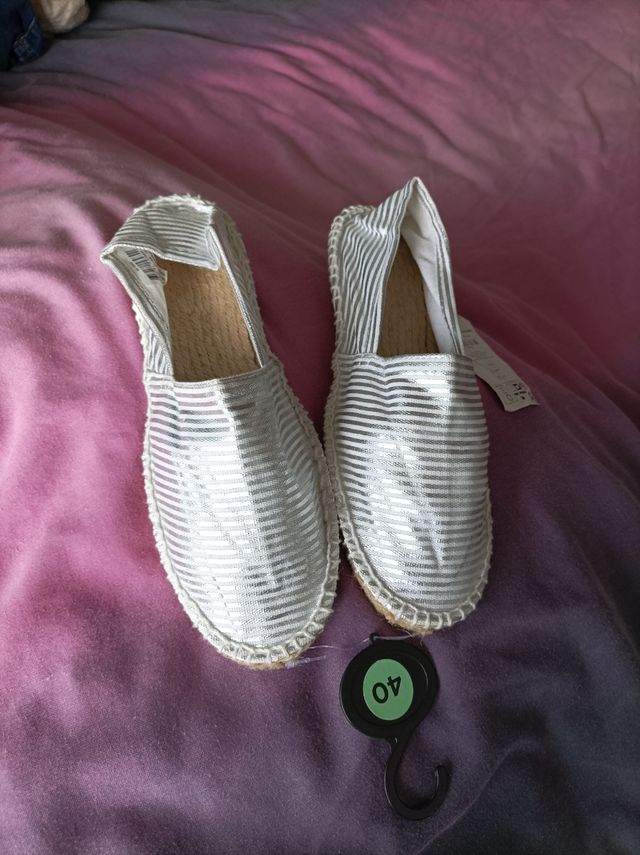 Alpargata 40 plateada