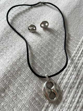 Conjunto gargantilla y pendientes plata