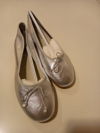 Merceditas piel plateadas