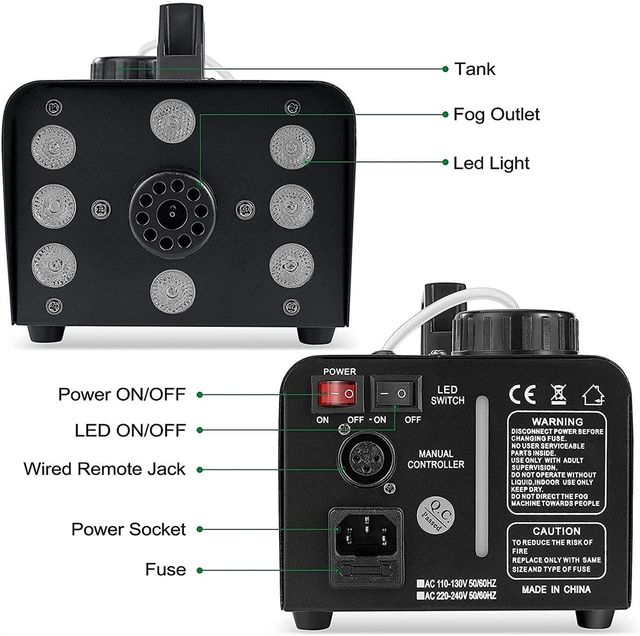 ✅Maquina de Humo Led RGB Control remoto