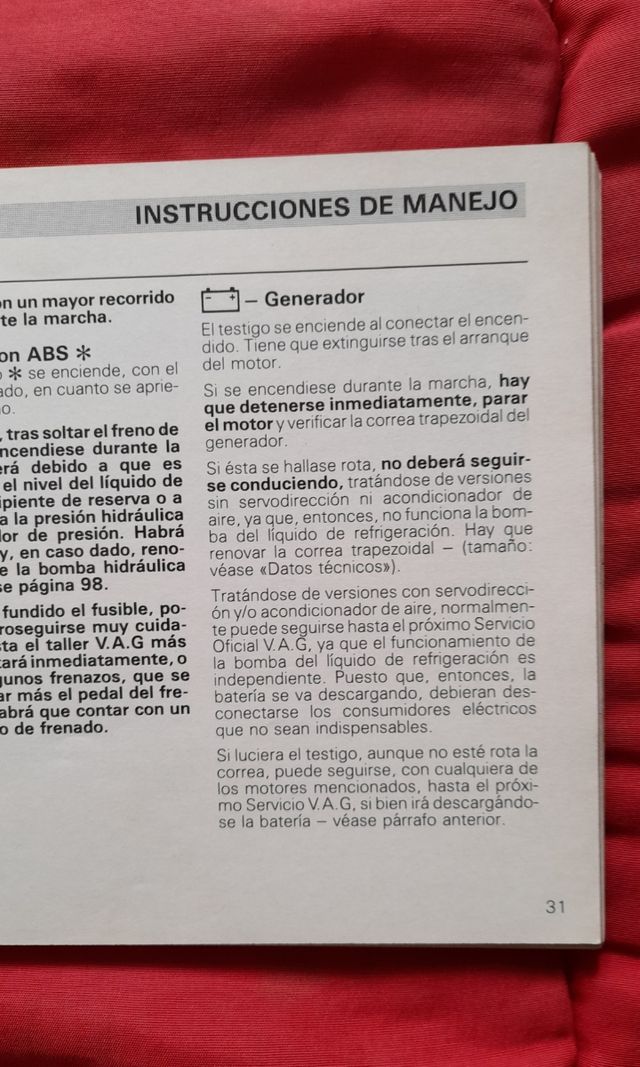 Manual de Uso Volkswagen / Passat . 1988