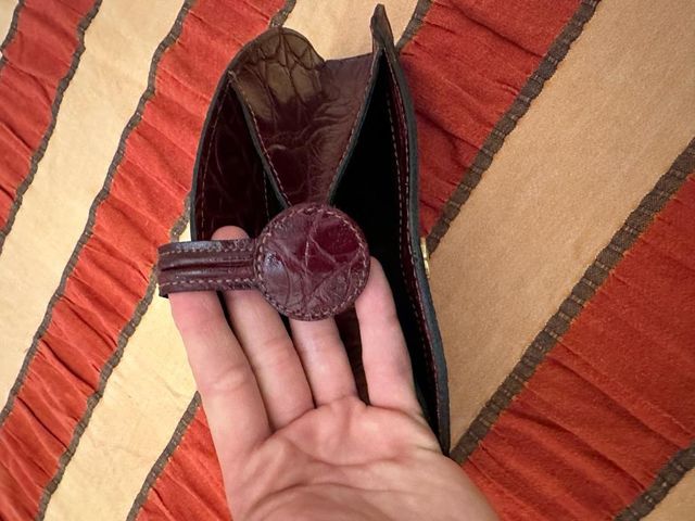 Pochette vera pelle stampa cocco vintage