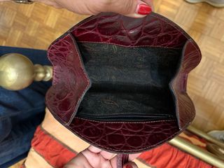 Pochette vera pelle stampa cocco vintage