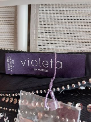 Falda lentejuelas Violeta by Mango