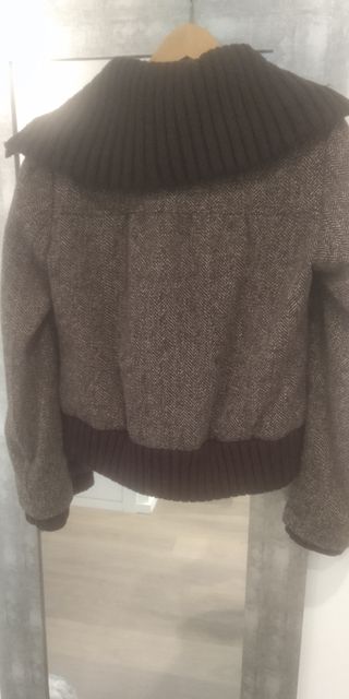 Abrigo de paño marron zara
