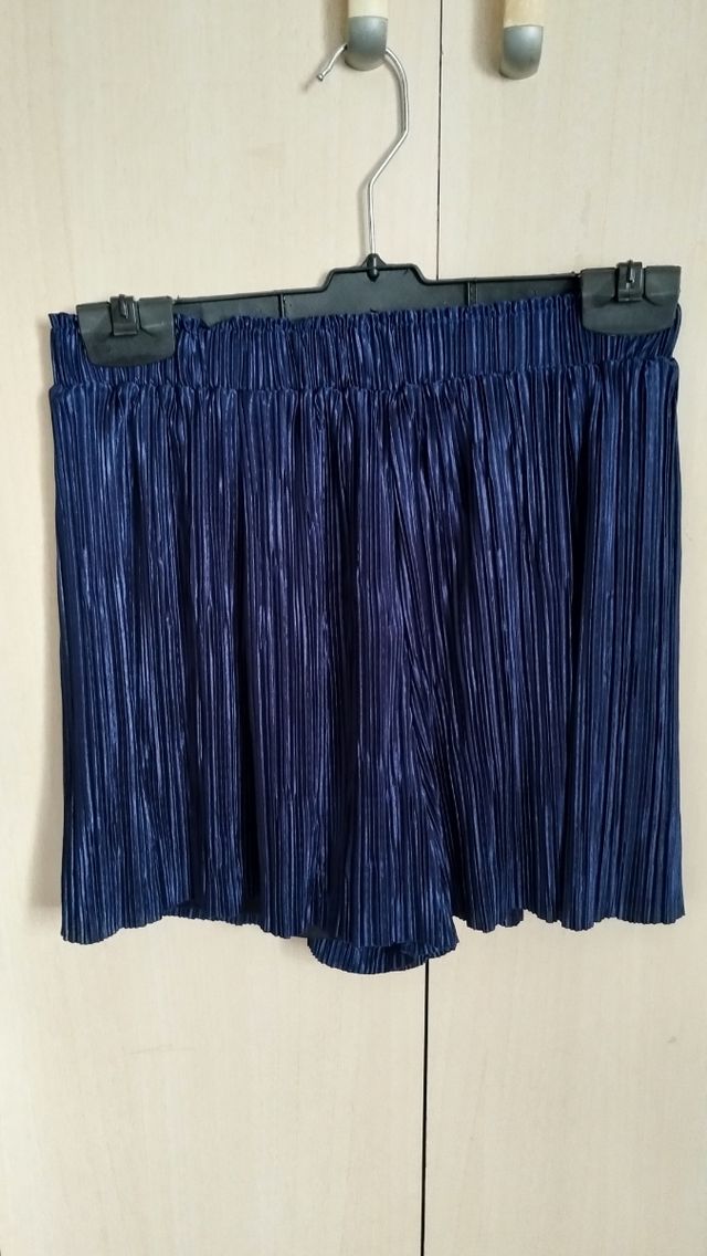 Short azul satinado Bershka