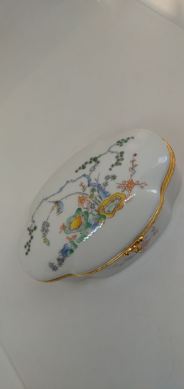 Portagioie Porcellana e ottone  Limoges France 