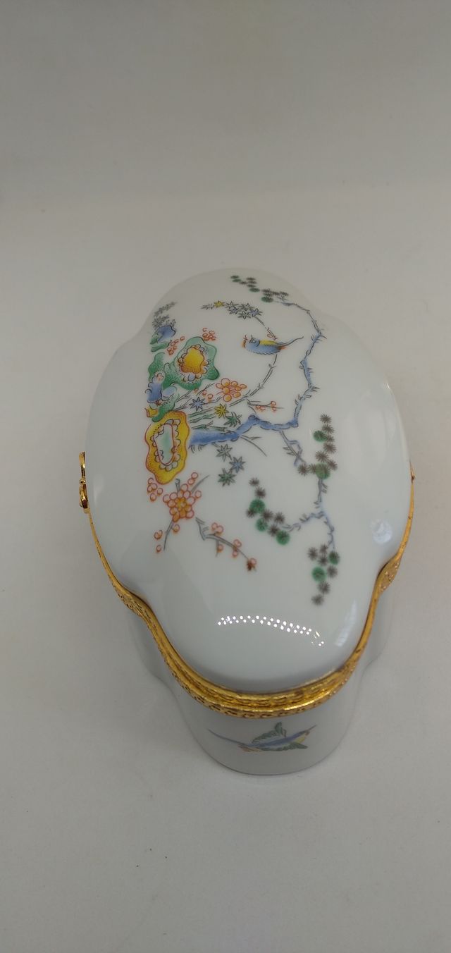 Portagioie Porcellana e ottone  Limoges France 