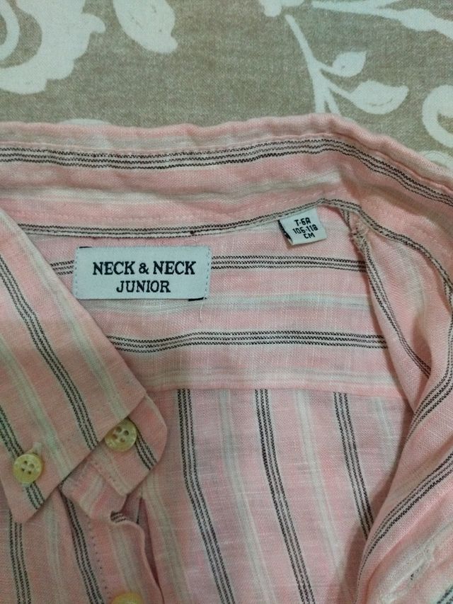 Camisa lino rosa talla 6
