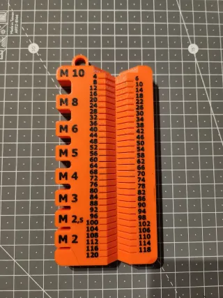 Herramienta de medición de tornillos, M2-M10, 4-12