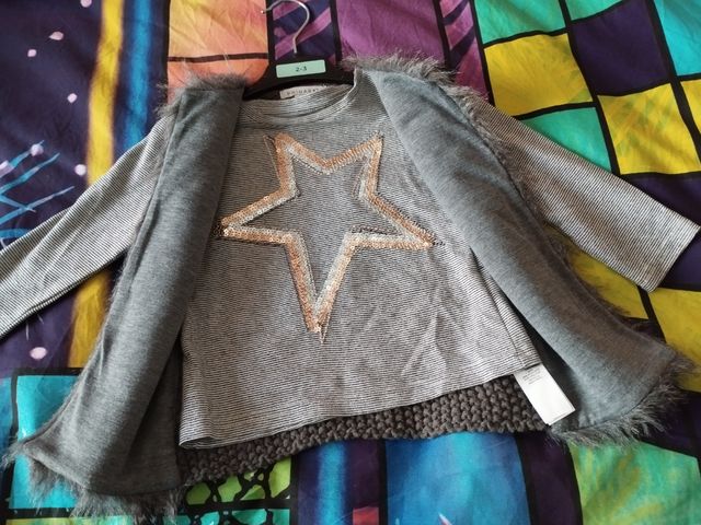 Ropa niña conjunto camiseta /chaleco T.2/3años