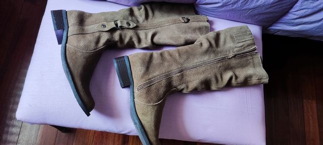 Botas altas de ante marrón N 38