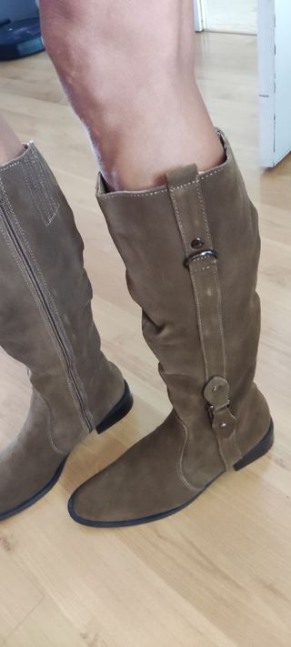 Botas altas de ante marrón N 38