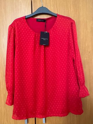 Blusa color rojo, Cortefiel, M, sin estrenar