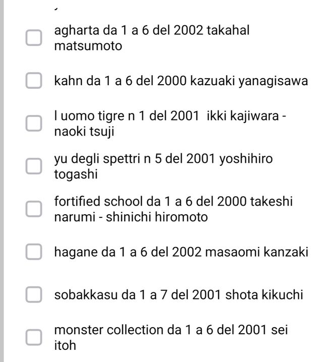 manga giapponesi e fumetti vari