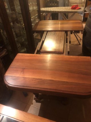 mesa de nogal antigua extensible
