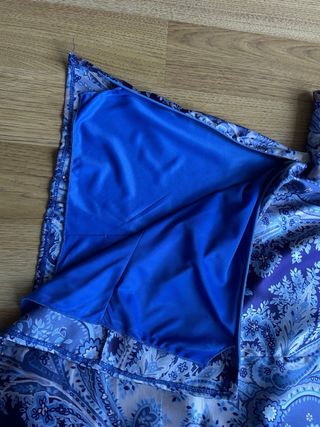 Camisa top satinado manga corta estampado T.50