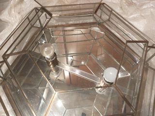 lampara de techo hexagonal cristal