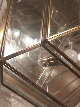 lampara de techo hexagonal cristal