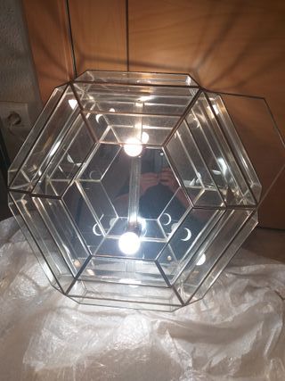 lampara de techo hexagonal cristal