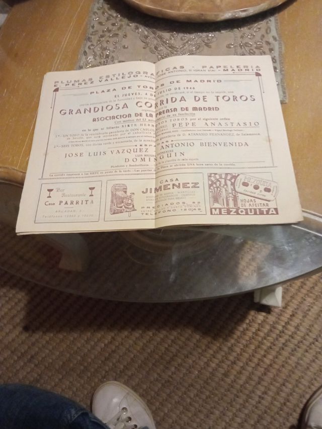 Folleto taurino antiguo