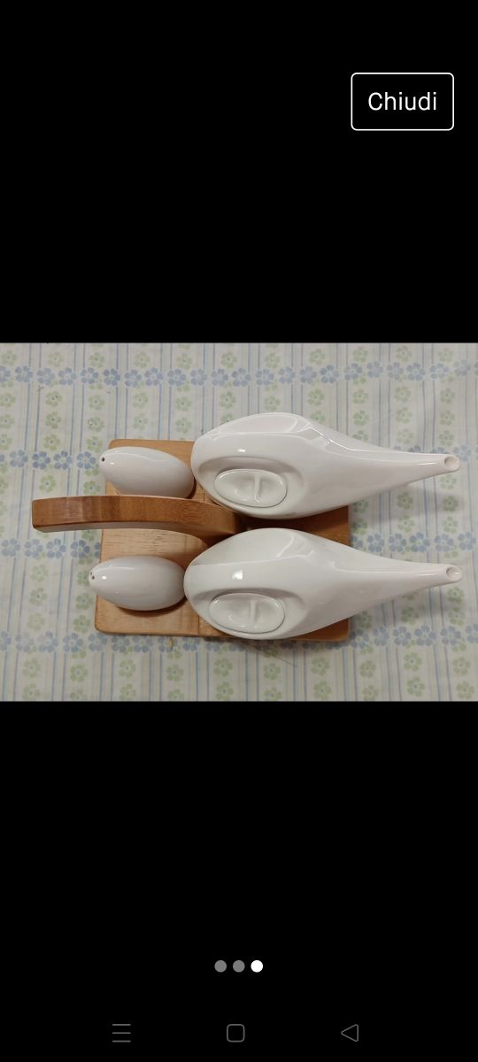 Set di oliera sale e pepe in porcellana