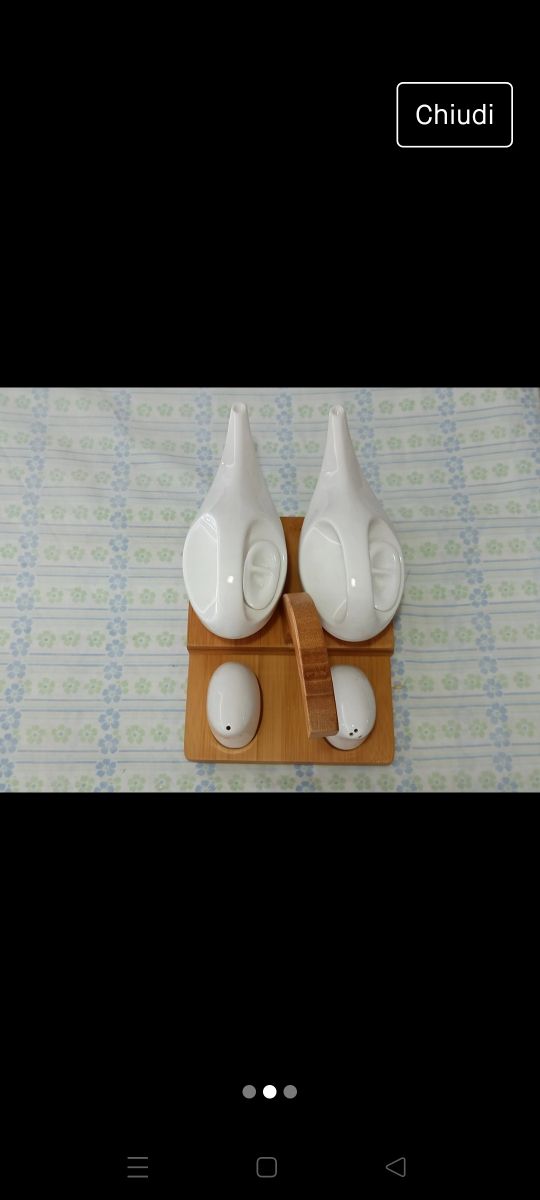 Set di oliera sale e pepe in porcellana