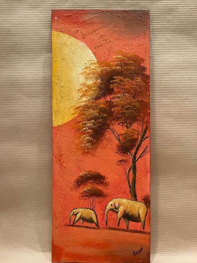 Quadro paesaggio africano dipinto, tela