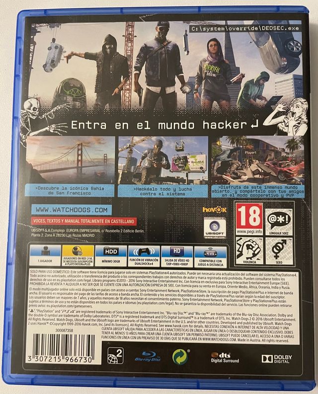 Juego PS4 “Watch Dogs 2”
