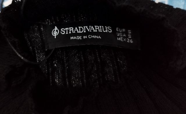 Jersey tricot negro mujer.