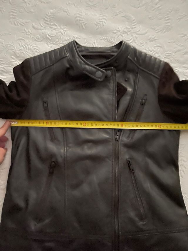 cazadora perfecto piel, marrón chocolate