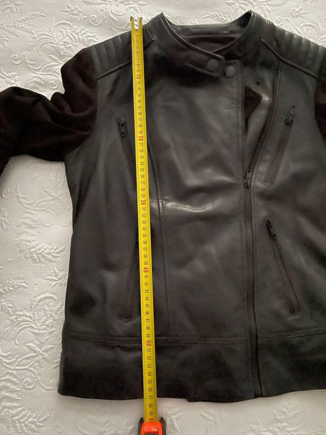 cazadora perfecto piel, marrón chocolate