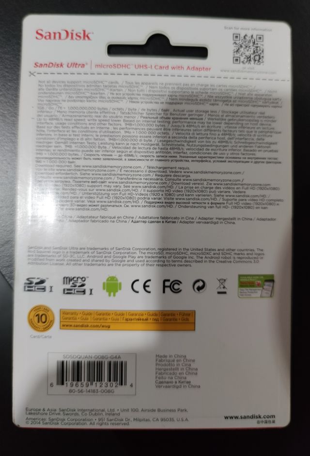 Tarjeta microSD 8 GB