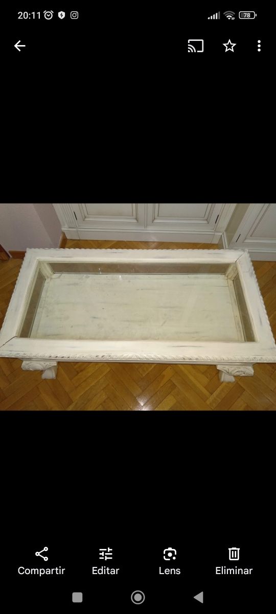 Mesa baja salón cristal