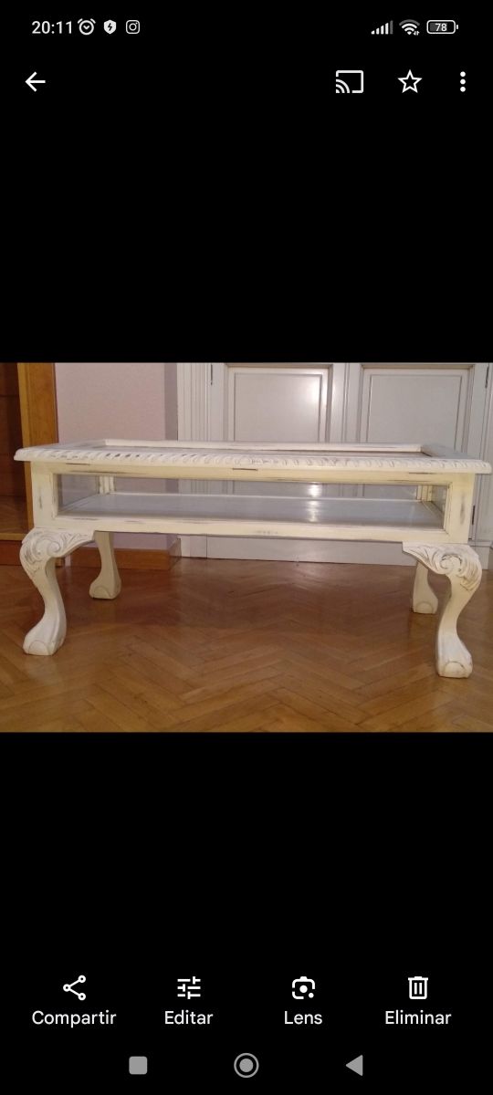 Mesa baja salón cristal