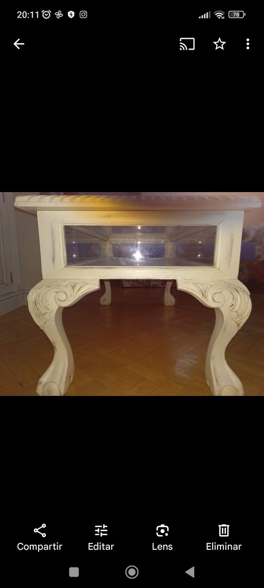 Mesa baja salón cristal