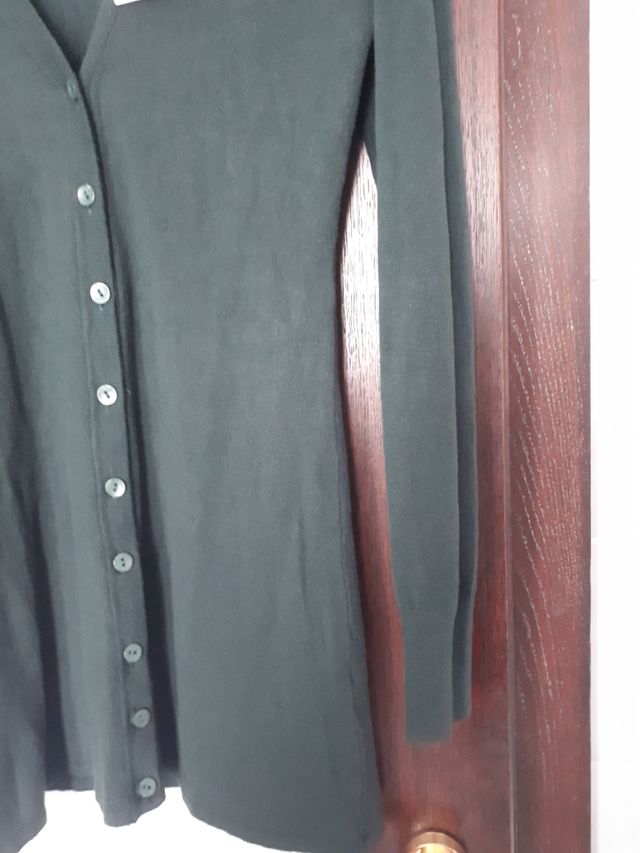 Cardigan lungo colore verde sottobosco