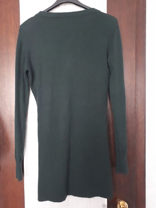 Cardigan lungo colore verde sottobosco