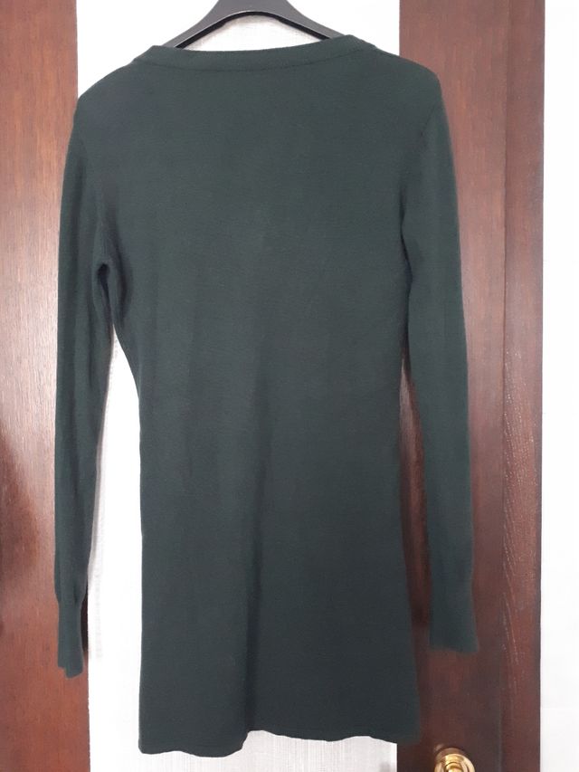 Cardigan lungo colore verde sottobosco