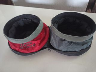 Set de viaje con comedero y bebedero para perros