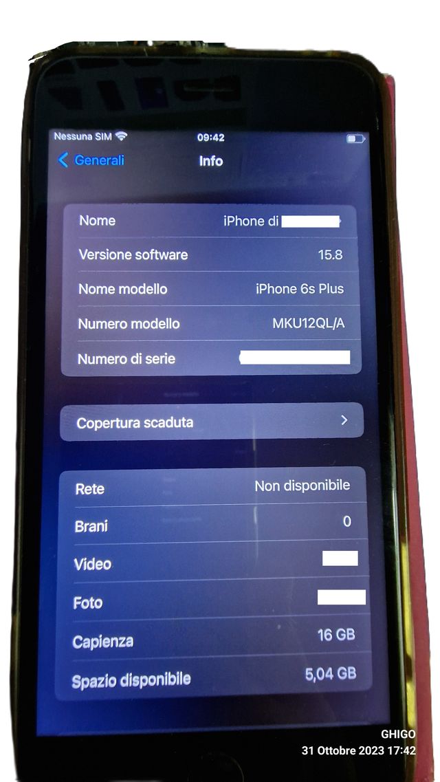 iphone 6s plus iOS 15.8.2