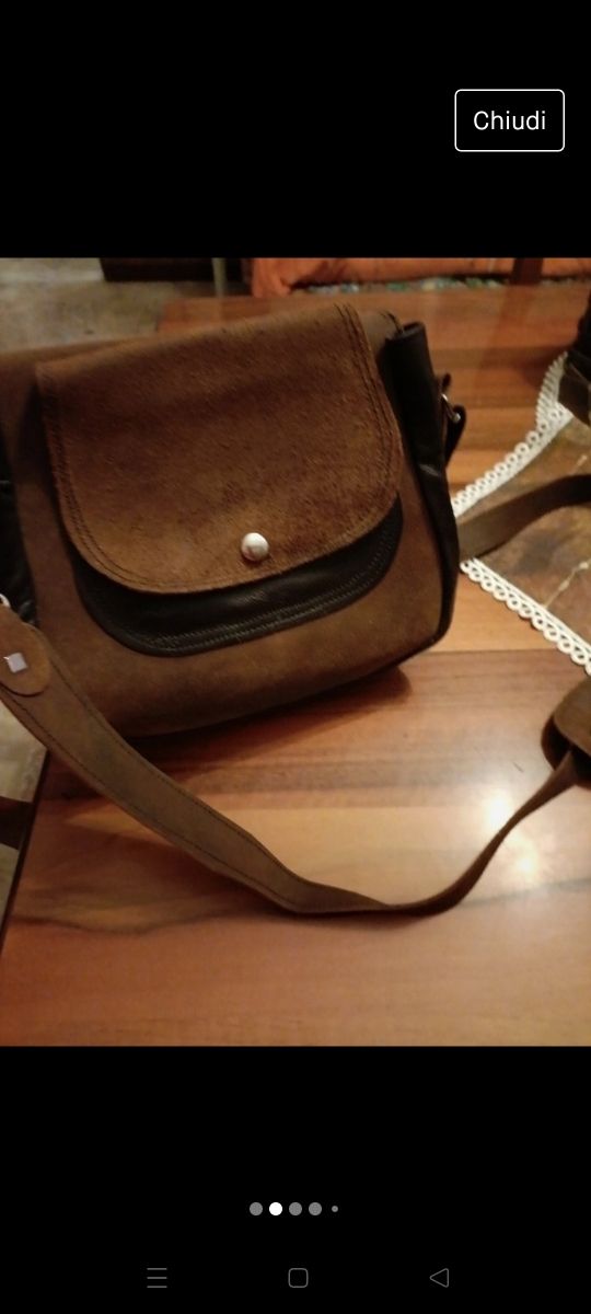 Borsa in vera pelle e cuoio