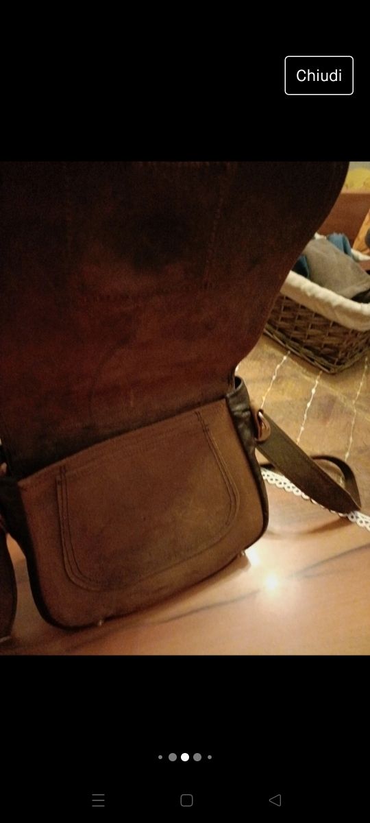 Borsa in vera pelle e cuoio