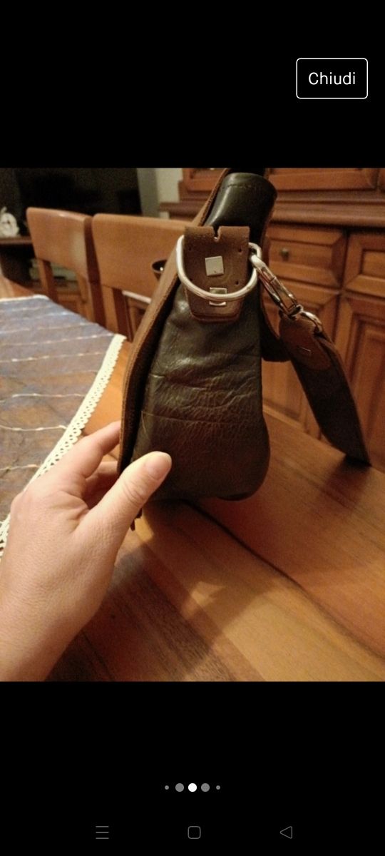 Borsa in vera pelle e cuoio