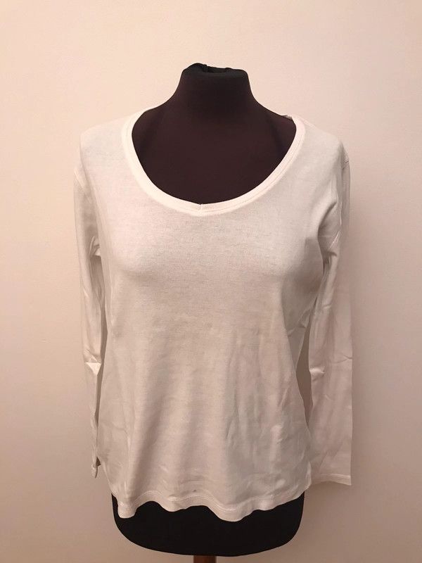 Maglia maniche lunghe bianca in cotone