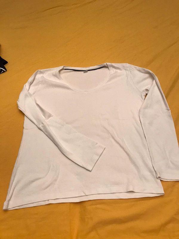 Maglia maniche lunghe bianca in cotone