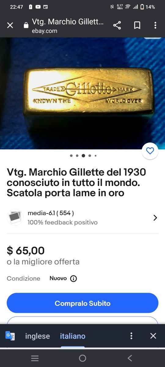 Scatoletta 1930 porta lamette