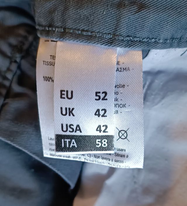 Pantaloni da uomo marca European Project taglia 58