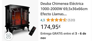 Chimenea eléctrica simulación llamas