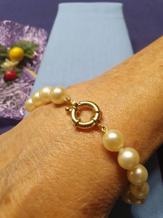 Collar Perlas Cultivadas Autenticas y Oro 18kl